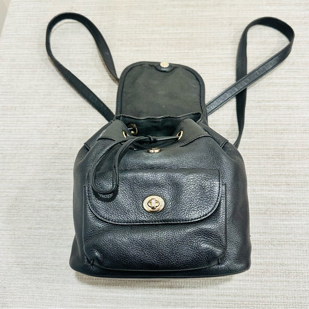 COACH Mini Billie Backpack Pebble Leather Black Ladies Genuine‎ Leather Bag - Picture 9 of 13
